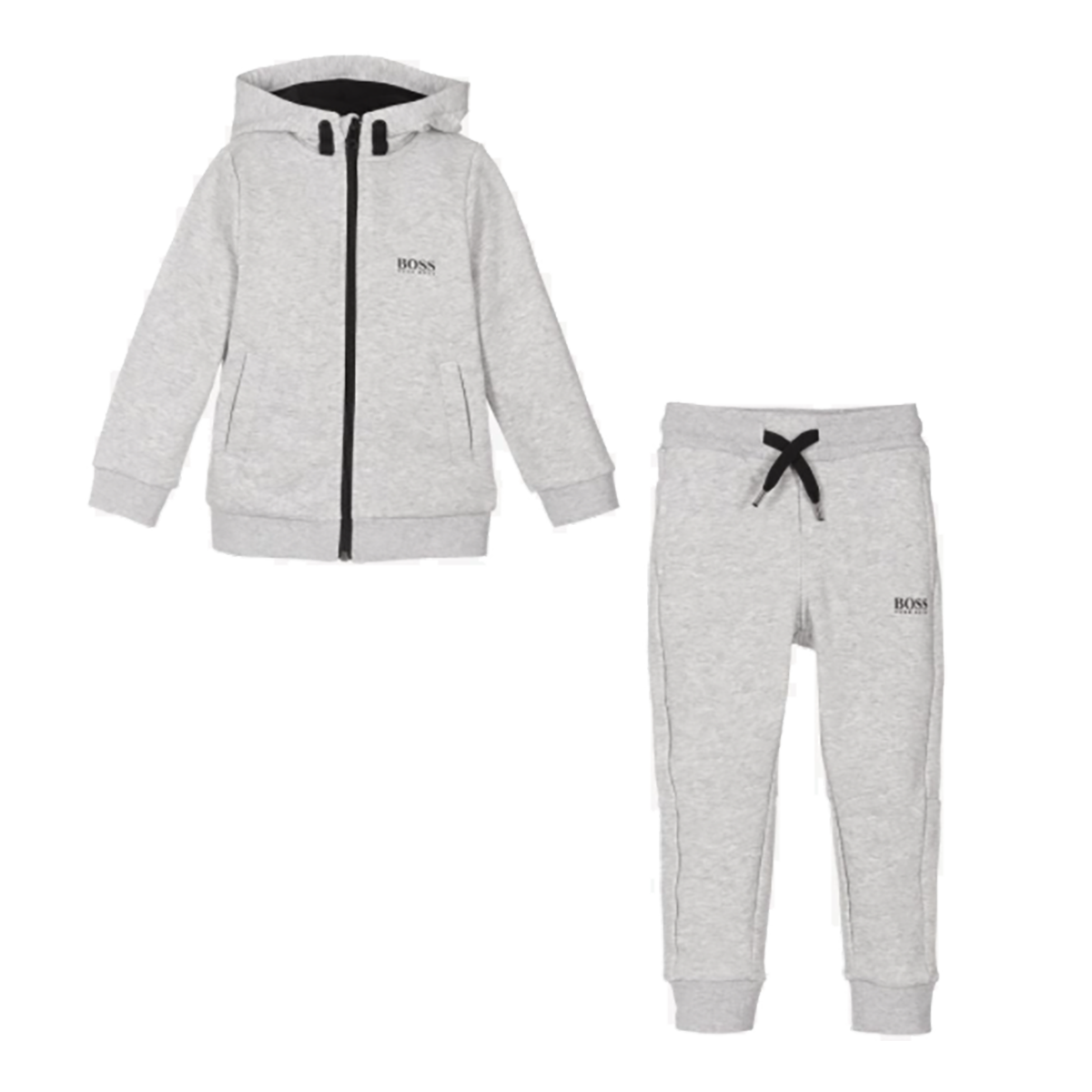 BOSS JUNIOR LOGO BRANDING TRACKSUIT IN CHINE GREY