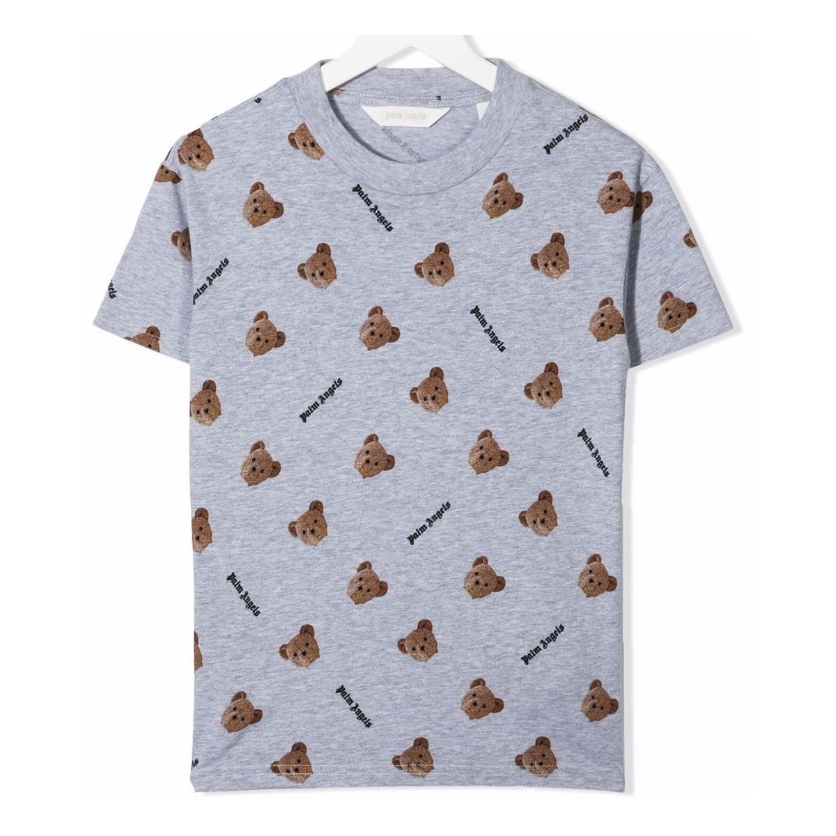 PALM ANGELS ALL OVER BEAR T-SHIRT IN GREY