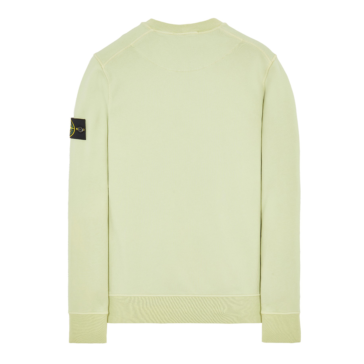 STONE ISLAND COTTON FLEECE CREW NECK SWEATER IN LIGHT GREEN