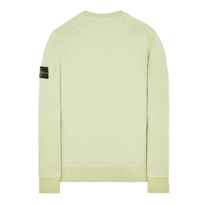 STONE ISLAND COTTON FLEECE CREW NECK SWEATER IN LIGHT GREEN