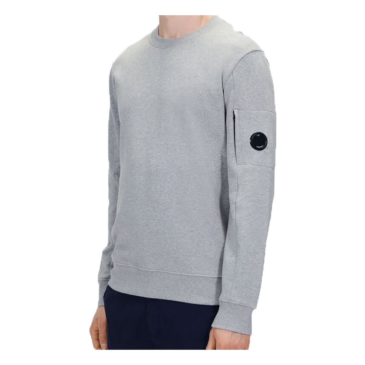 CP COMPANY DIAGONAL RAISED FLEECE SWEATER IN GREY