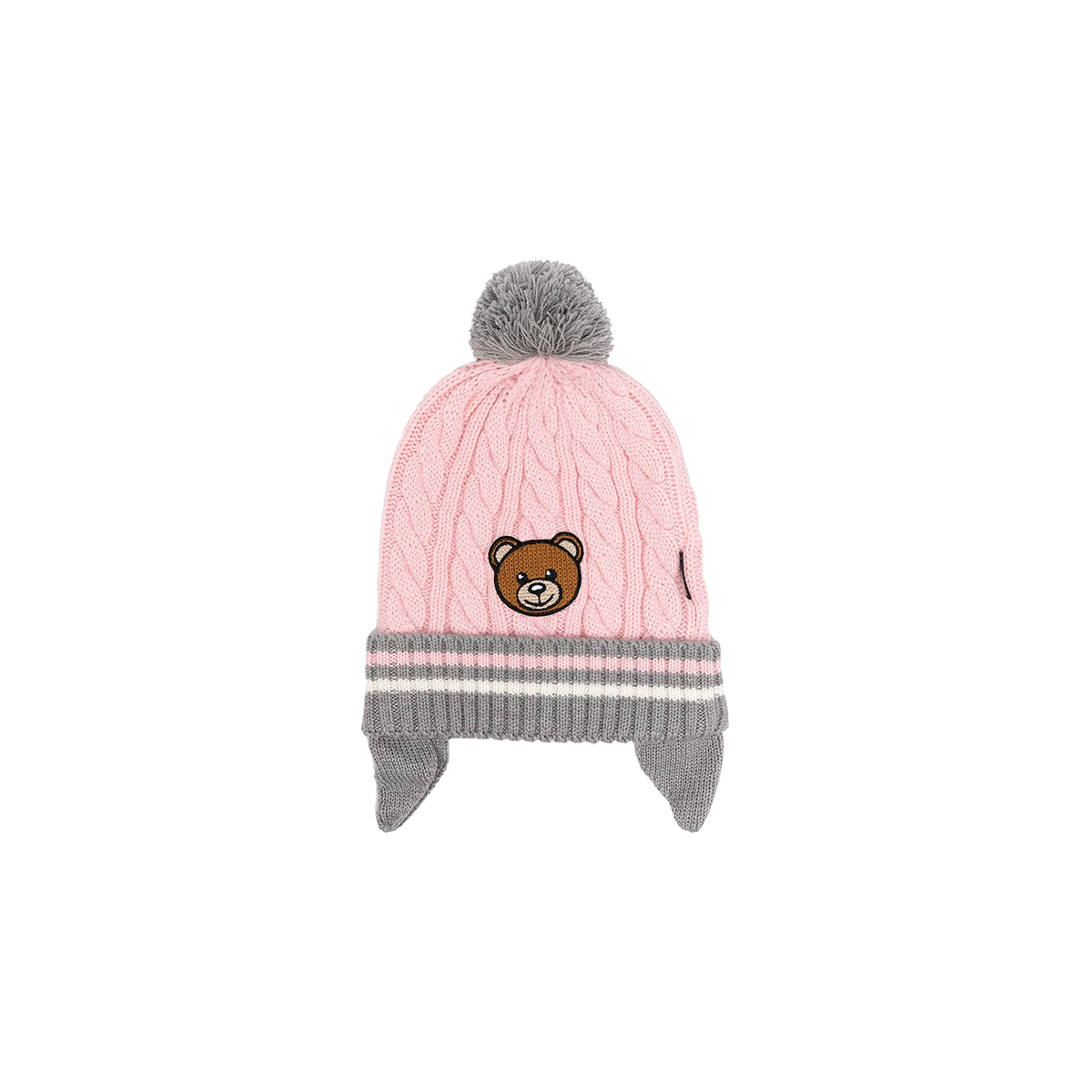 MOSCHINO BABY TEDDY BEAR POM POM HAT AND GLOVE SET