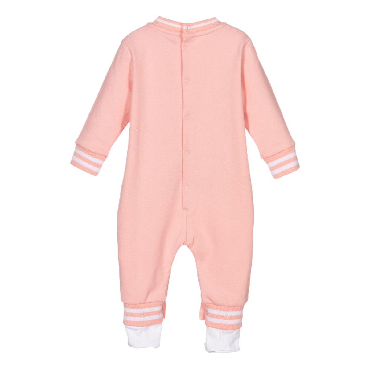 MOSCHINO BABY EMBROIDERED TEDDY BODY SUIT WITH SOCKS IN PINK