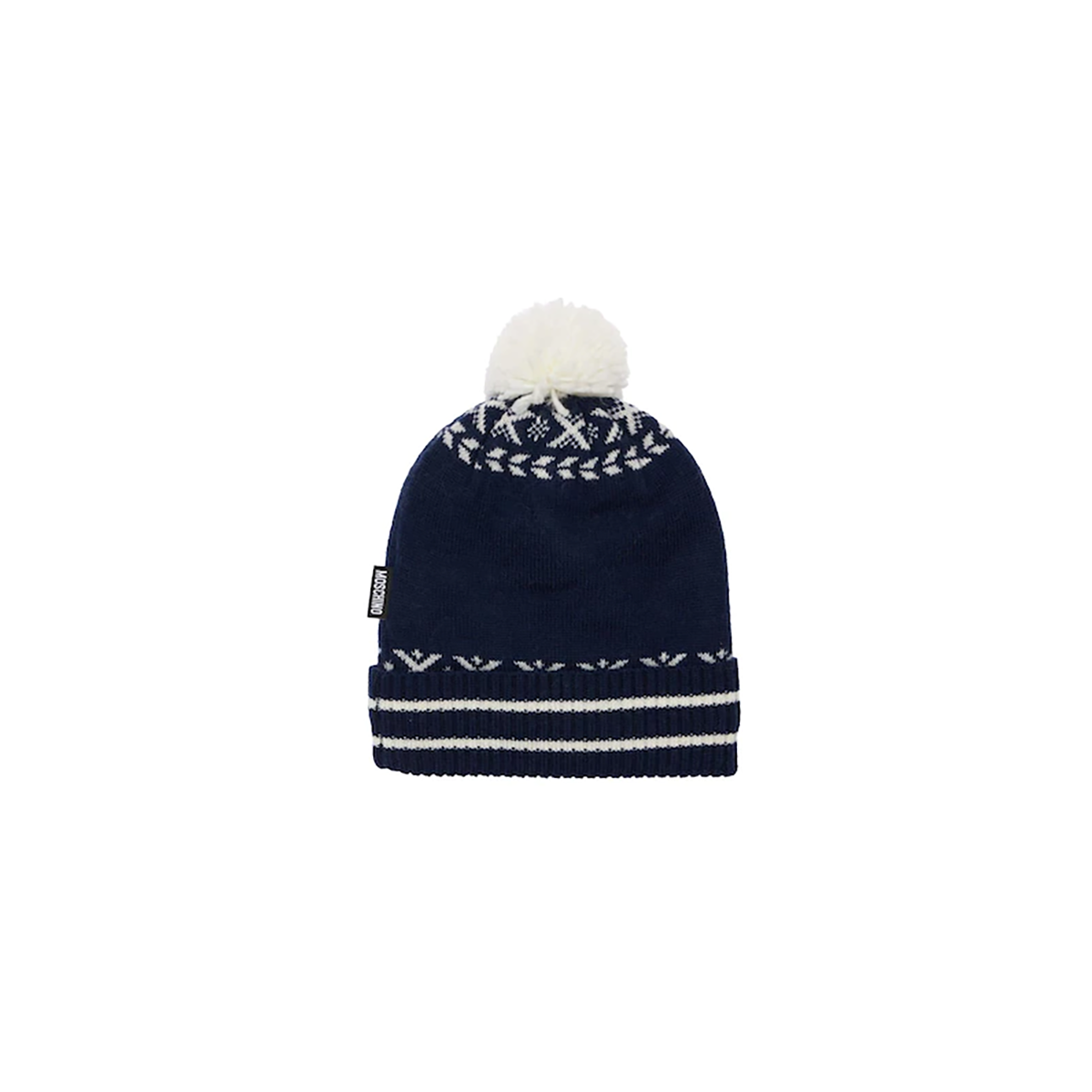 MOSCHINO BABY KNITTED HAT AND MITTON SEY IN NAVY