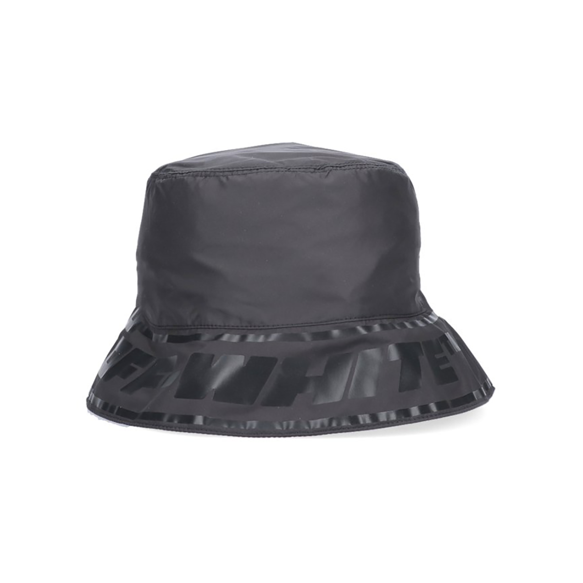 OFF WHITE LOGO TRIM BUCKET HAT IN BLACK