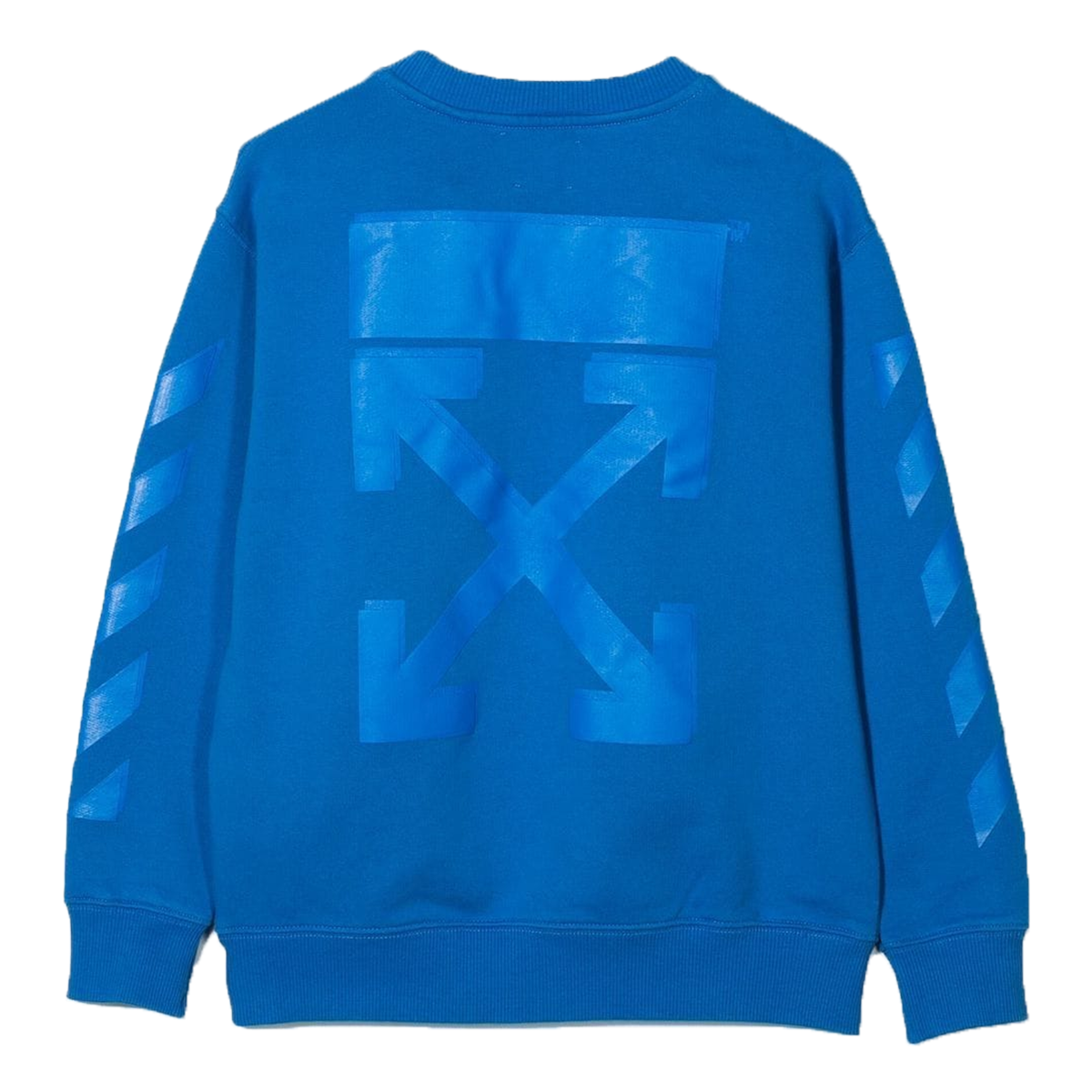 OFF WHITE JUNIOR RUBBER ARROW CREWNECK SWEATER IN BLUE