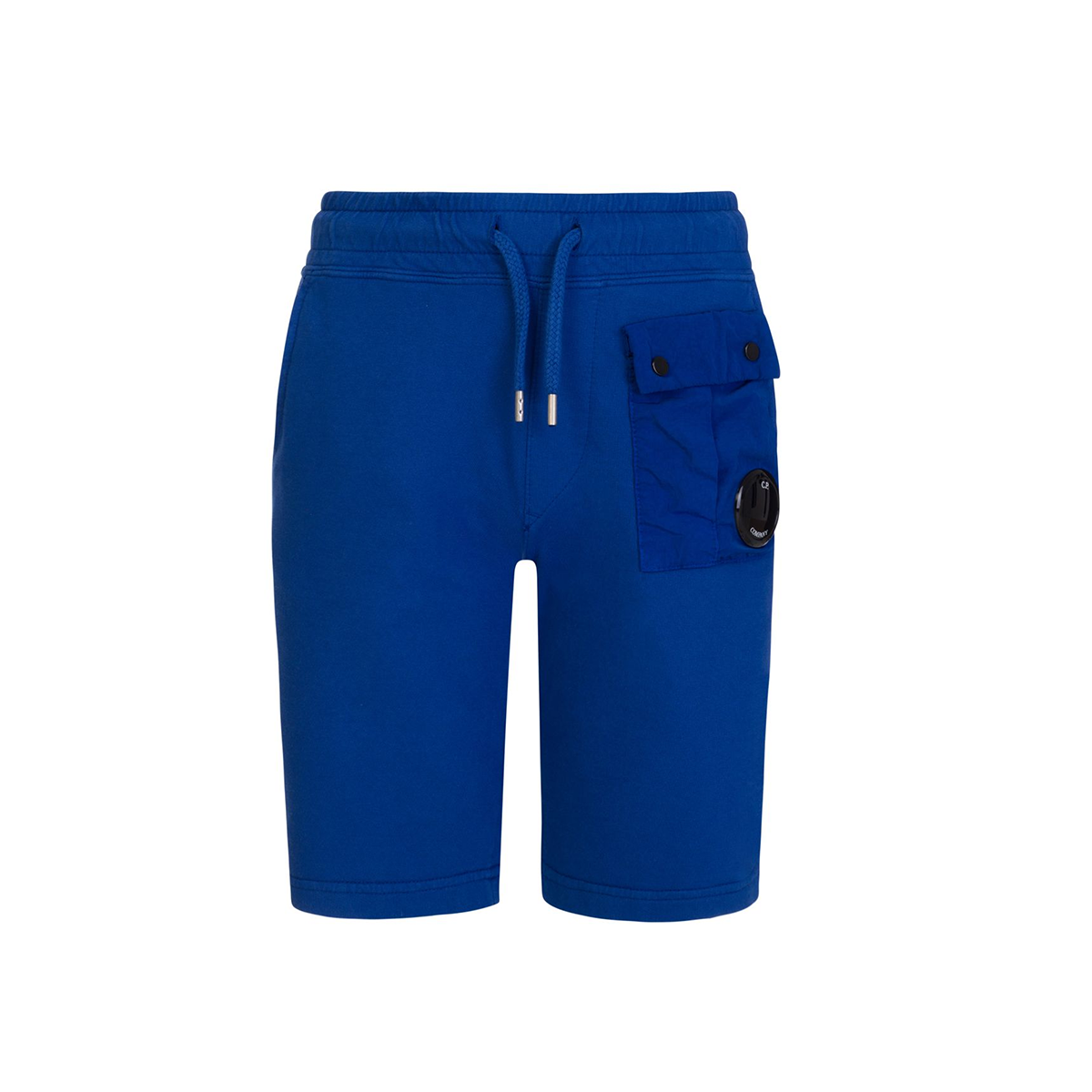 CP COMPANY JUNIOR LIGHT FLEECE MIXED SHORTS IN BLUE