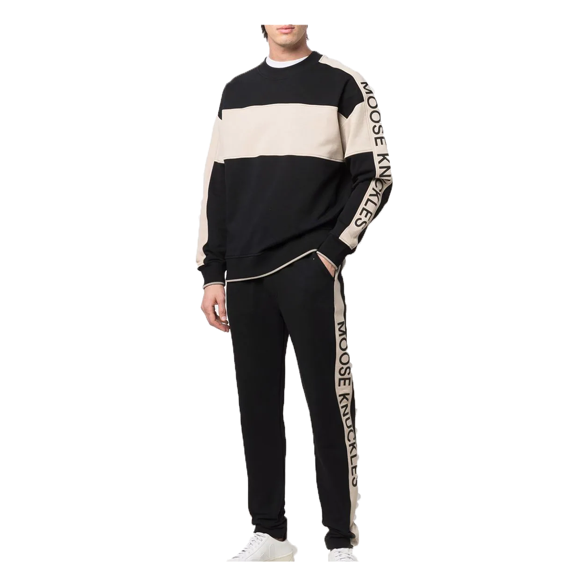 MOOSE KNUCKLES WABASSO CREW NECK TRACKSUIT IN BLACK