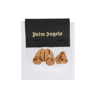 PALM ANGELS BEAR SOCKS IN  WHITE