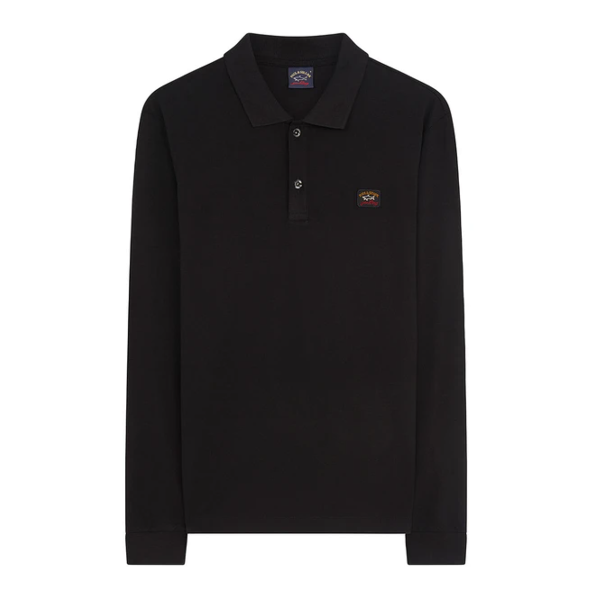 PAUL & SHARK LONG SLEEVE POLO SHIRT IN BLACK