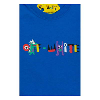 OFF WHITE JUNIOR MONSTER PRINT T-SHIRT IN BLUE