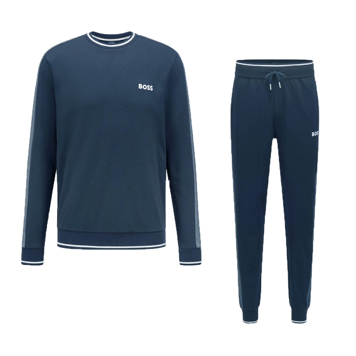 BOSS COTTON BLEND REGULAR FIT TRACKSUIT IN BLUE