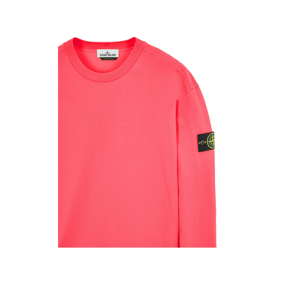 STONE ISLAND HEAVY COTTON CREW NECK SWEATER IN PINK