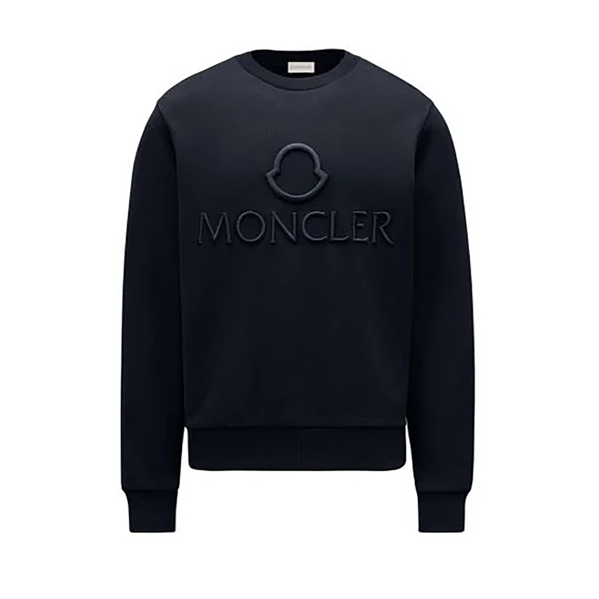 MONCLER LOGO OUTLINE EMBROIDERED SWEATSHIRT IN NAVY