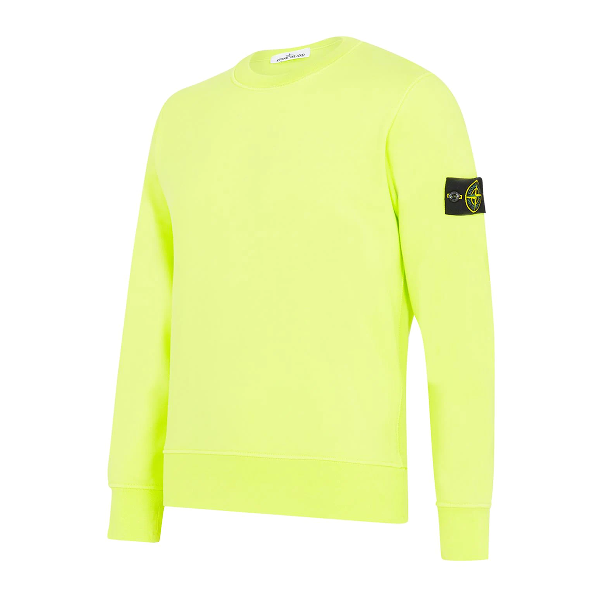 STONE ISLAND COTTON CREW NECK SWEATER IN LEMON