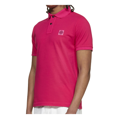 STONE ISLAND COTTON PIGMENY DYED POLO IN PINK