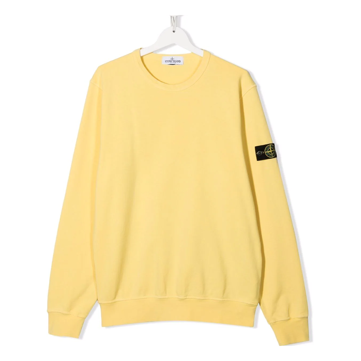 STONE ISLAND JUNIOR COTTON SWEATER IN YELLOW