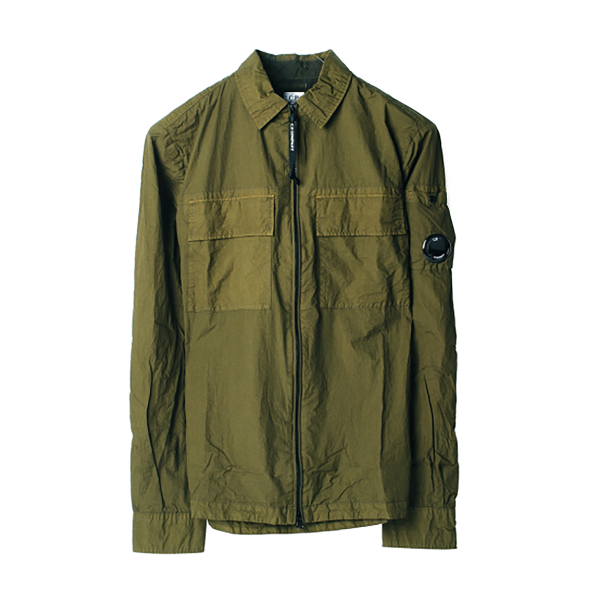 CP COMPANY TAYLON L ZIPPED OVERSHIRT IN GREEN