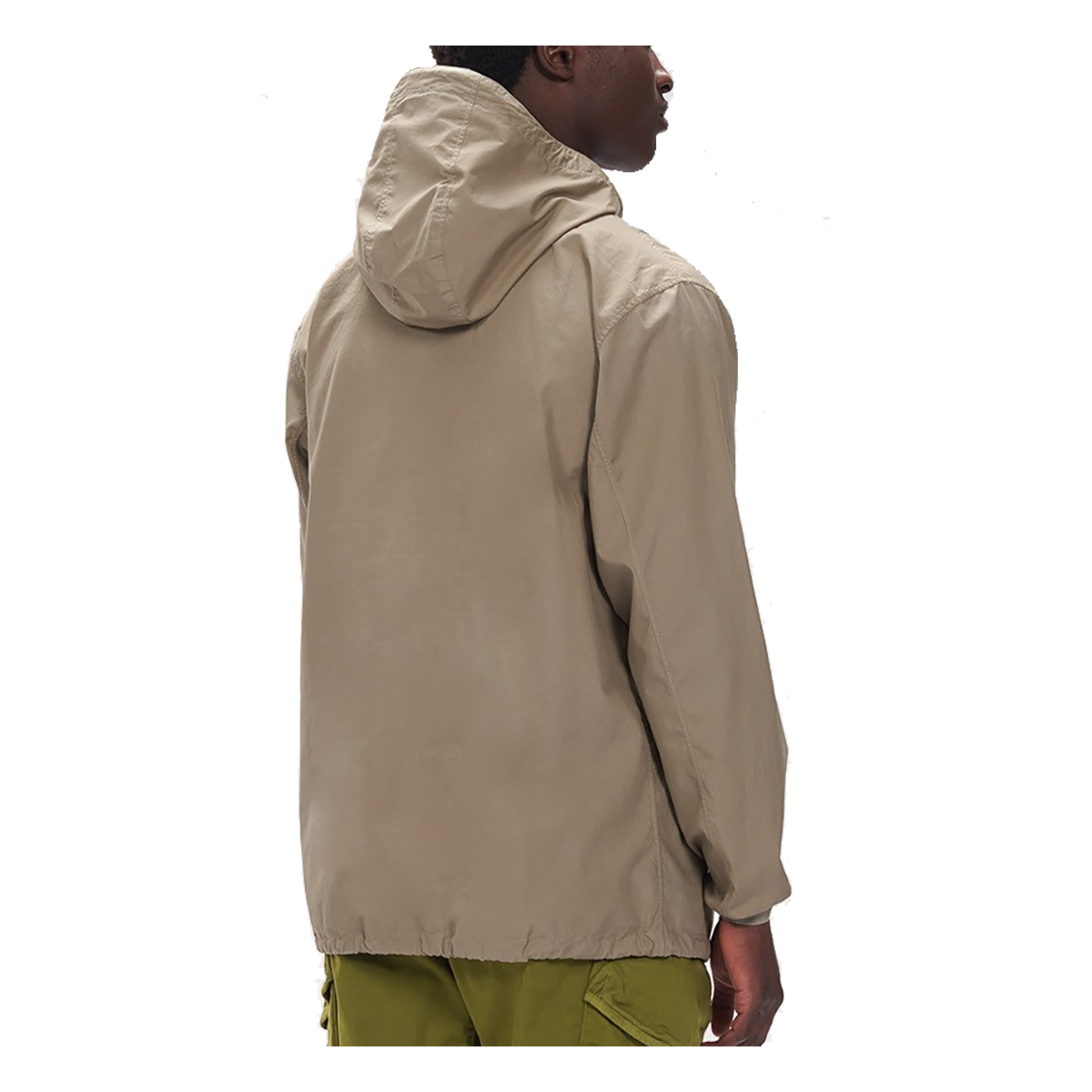 CP COMPANY COTTON RIPSTOP HOODED SHIRT IN ARMY GREEN