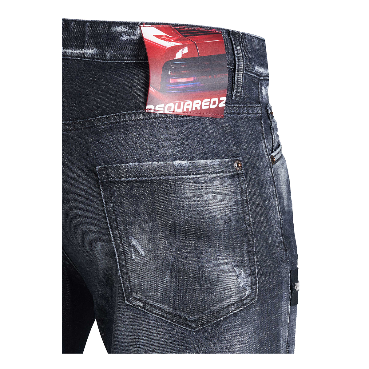 DSQUARED2 BLACK KNEE PATCHES COOL GUY JEANS