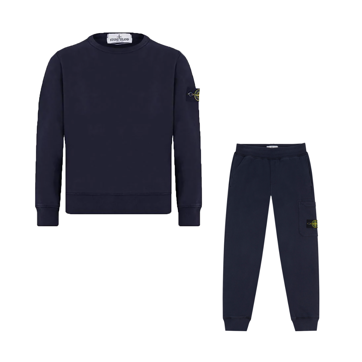 STONE ISLAND JUNIOR SWEATSHIRT TRACKSUIT IN NAVY BLUE