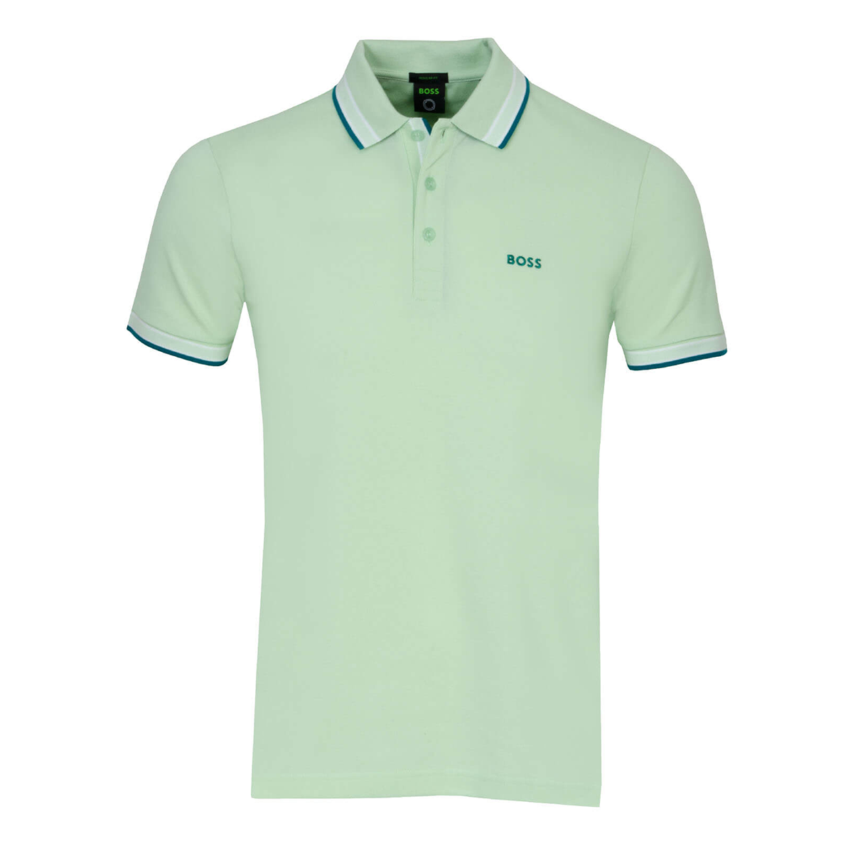 BOSS 'PADDY COTTON POLO IN PALE GREEN