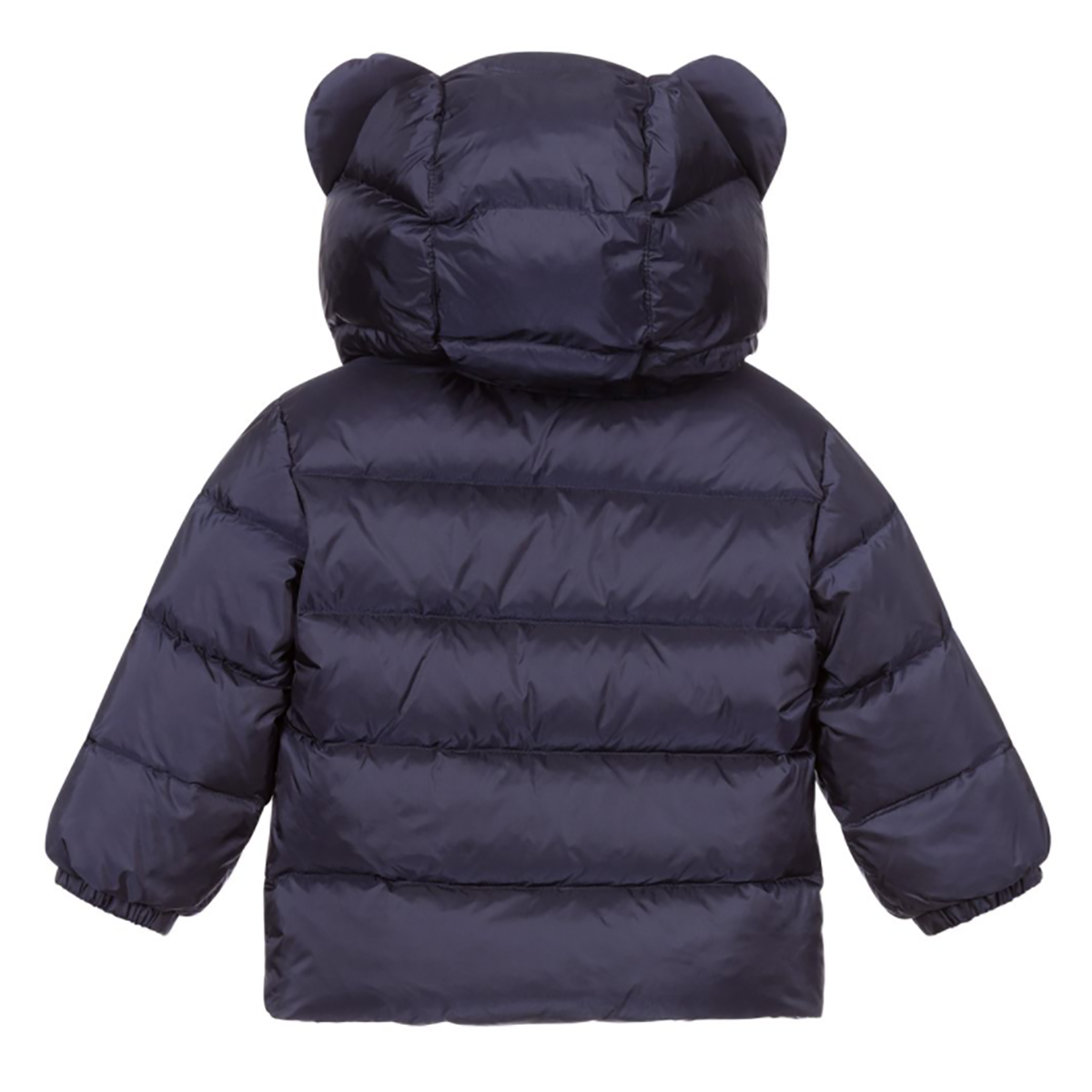 MOSCHINO BABY TEDDY LOGO PADDED JACKET IN NAVY