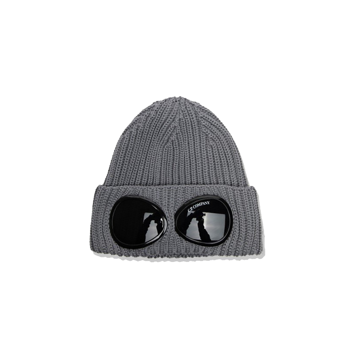 CP COMPANY EXTRA FINE MERINO WOOL GOGGLE BEANIE IN MOONMIST