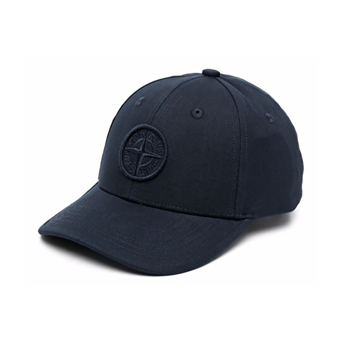 STONE ISLAND JUNIOR EMBROIDERED LOGO CAP IN NAVY BLUE