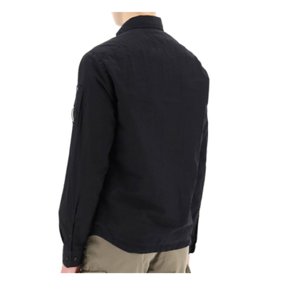 CP COMPANY TAYLON L ZIPPED OVERSHIRT IN NAVY BLUE