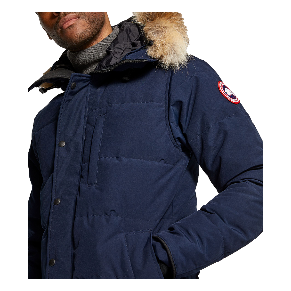 CANADA GOOSE CARSON FUR RIM PARKA IN NAVY