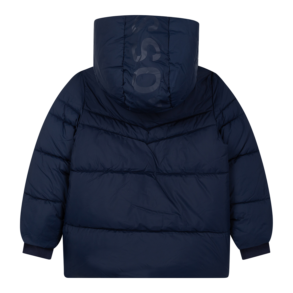 BOSS JUNIOR WATERPROOF PUFFER JACKET IN NAVY