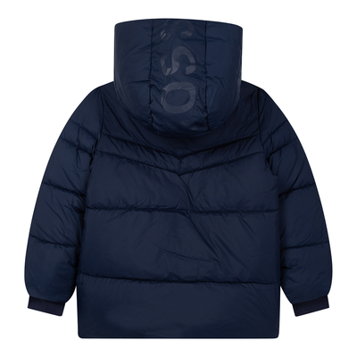 BOSS JUNIOR WATERPROOF PUFFER JACKET IN NAVY