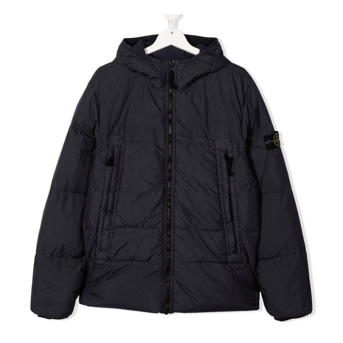 STONE ISLAND JUNIOR DOWN JACKET IN NAVY BLUE