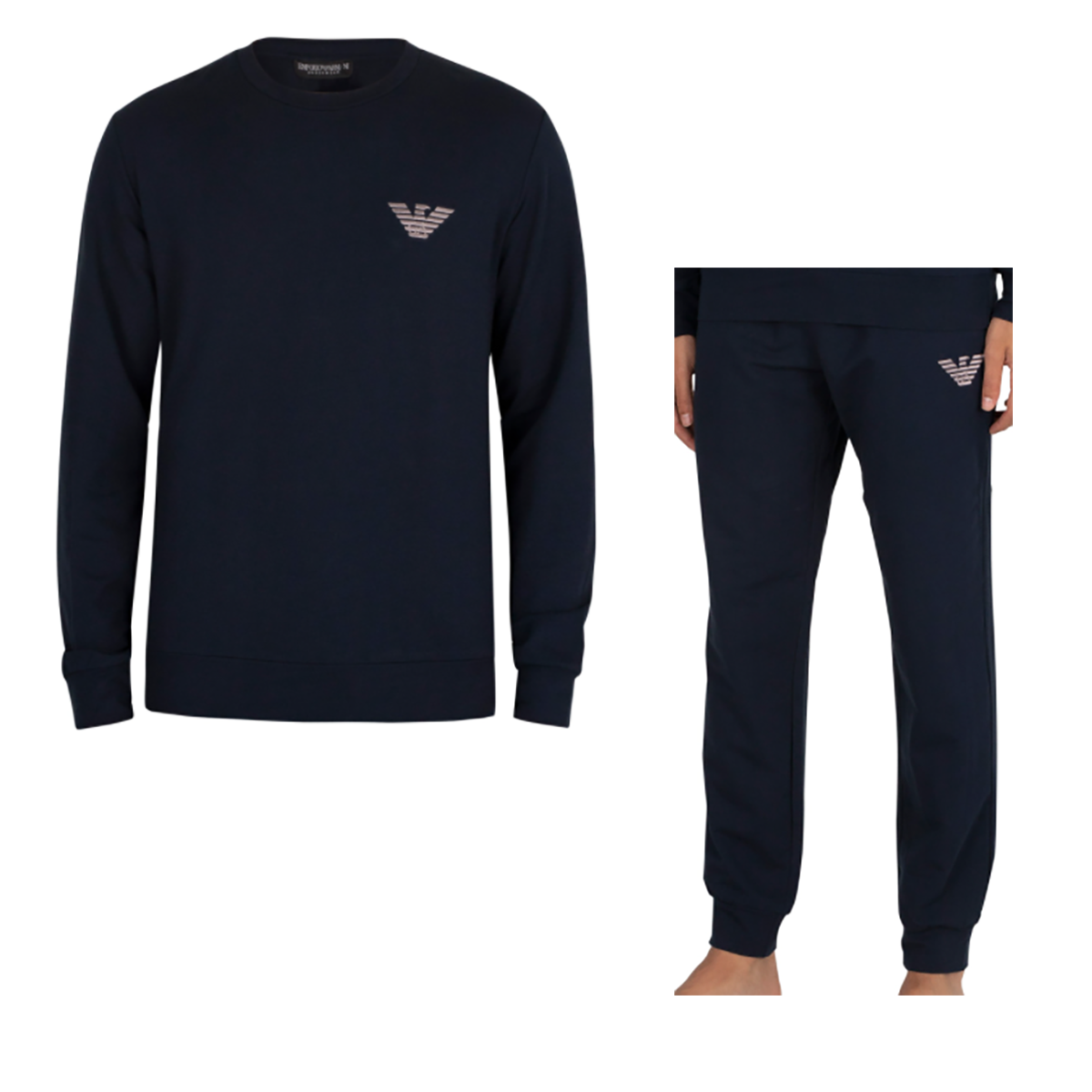 EMOPRIO ARMANI CREW NECK TRACKSUIT IN NAVY BLUE