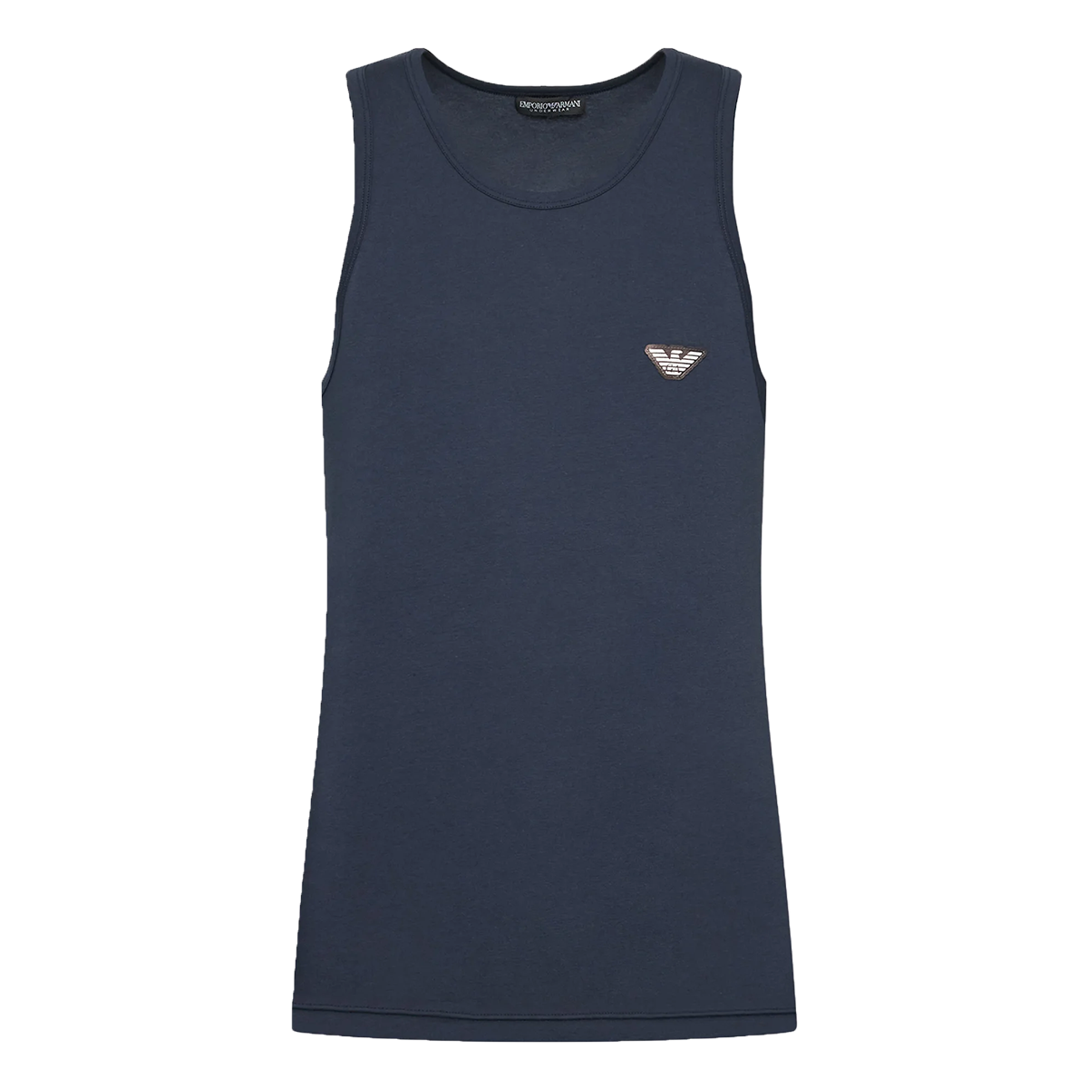 EMPORIO ARMANI LOGO TANK TOP IN NAVY BLUE