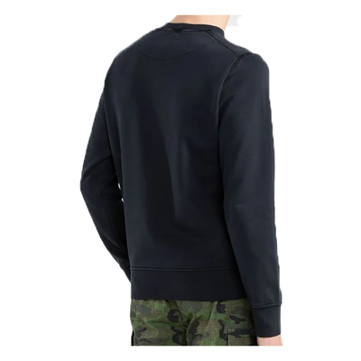 STONE ISLAND COTTON FLEECE CREW NECK SWEATER IN NAVY