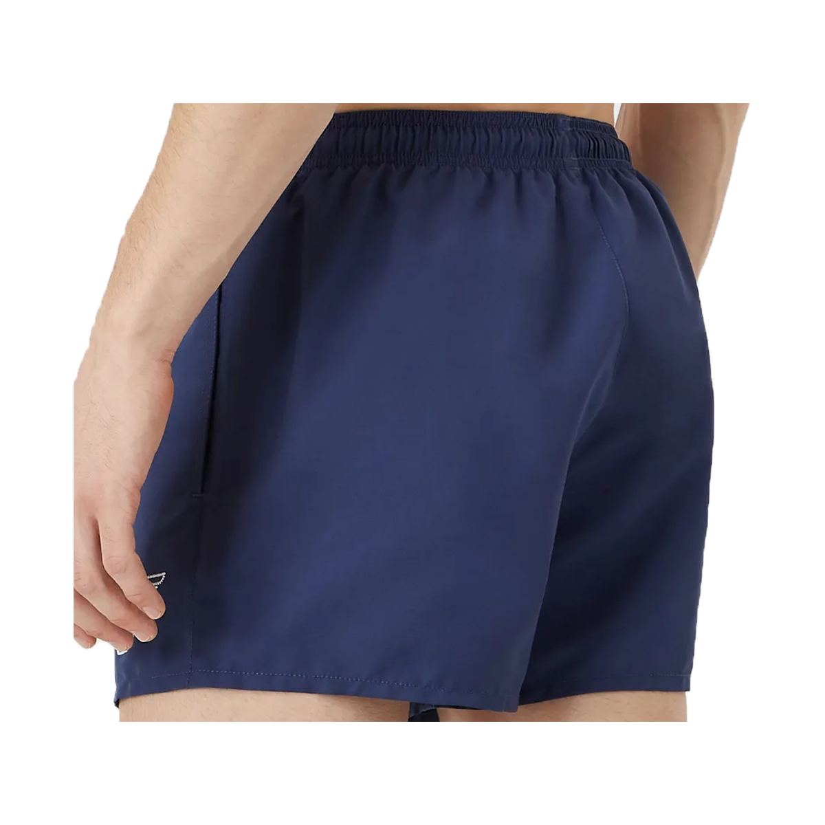 EMPORIO ARMANI LARGE EAGLE LOGO SWIM SHORTS IN NAVY