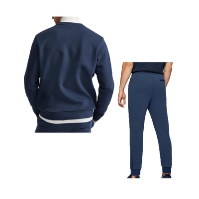 HUGO BOSS COTTON-BLEND TRACKSUIT IN BLUE