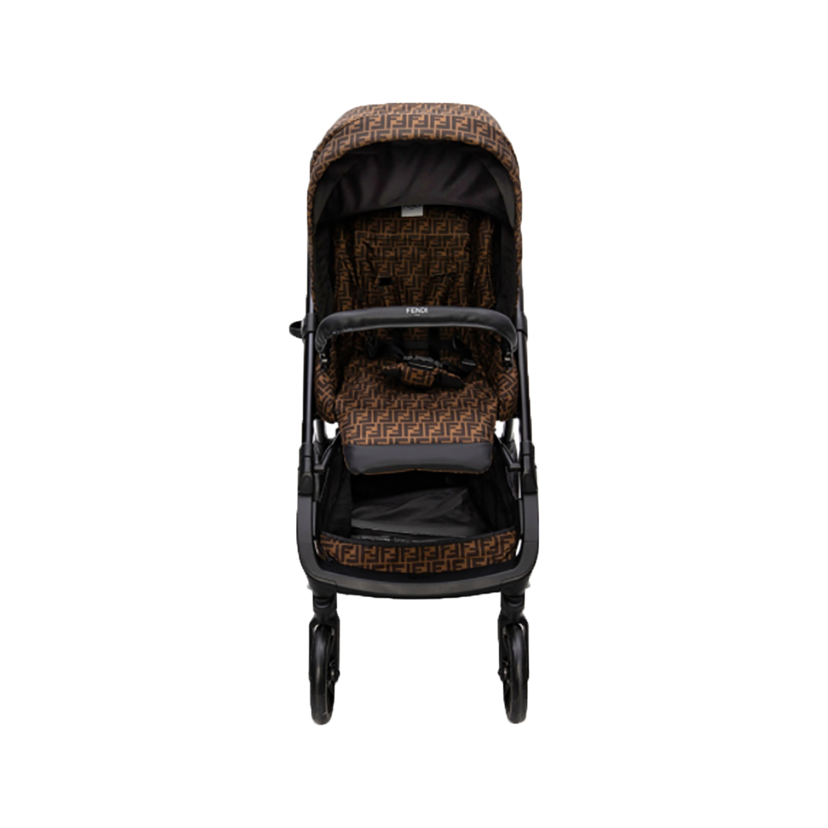 FENDI JUNIOR FF MONOGRAM PRAM IN BROWN