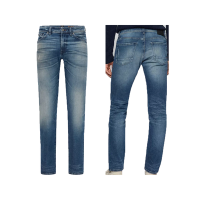 BOSS 'MAINE BC-L-C' REGULAR FIT JEANS IN WASHED BLUE