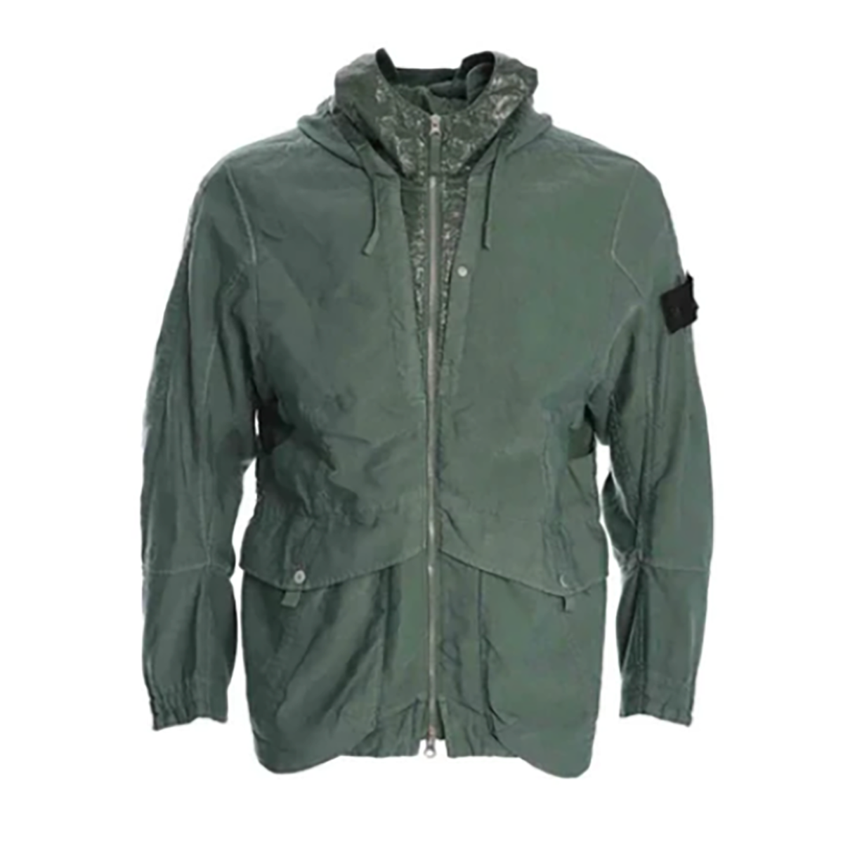 STONE ISLAND SHORT PARKA JACKET IN GREEN