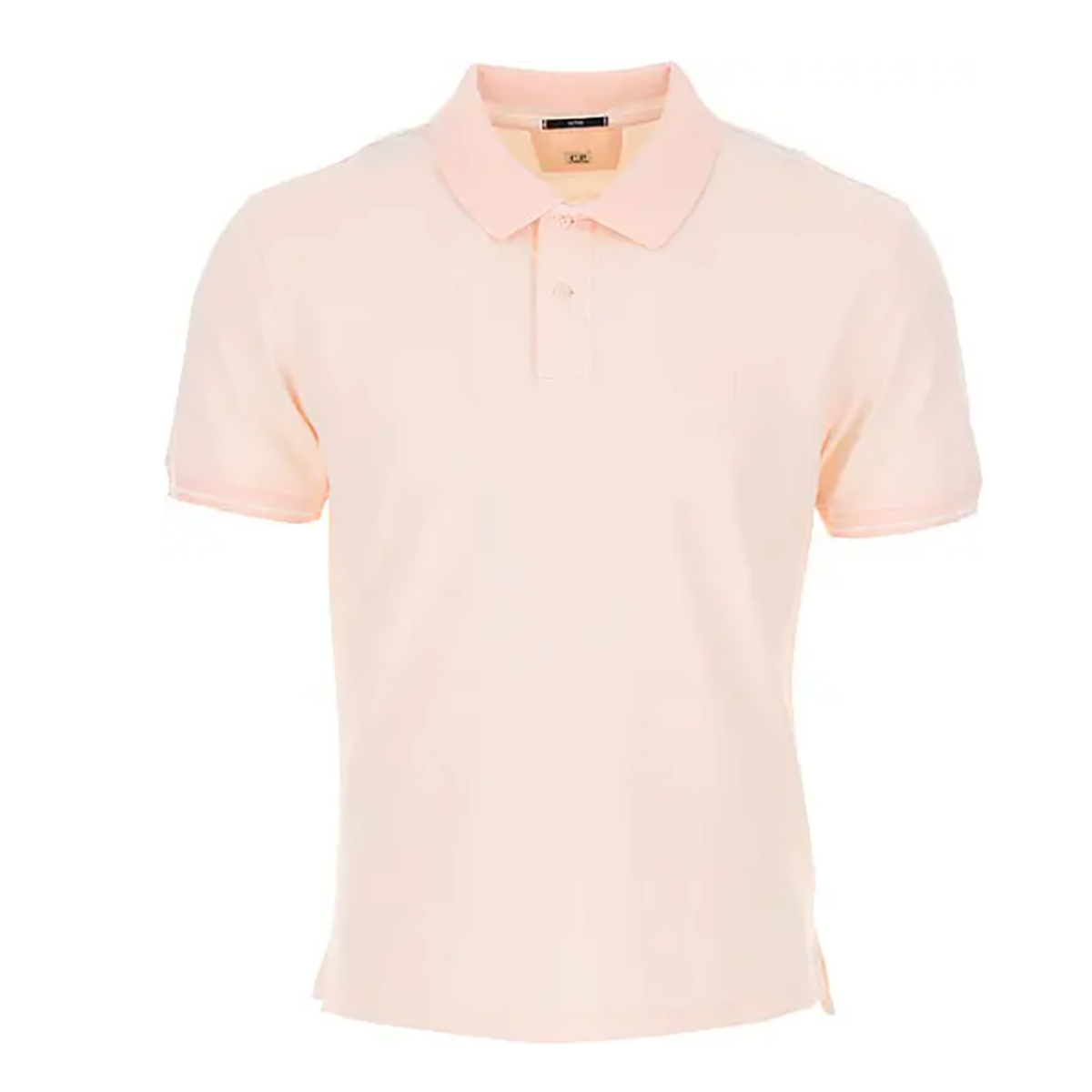 CP COMPANY TACTING PIQUE LOGO POLO IN APRICOT