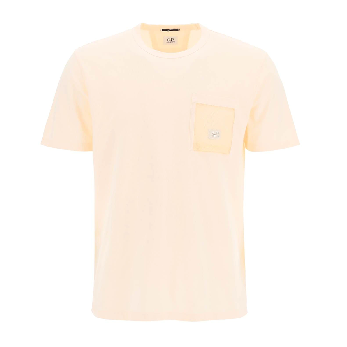 CP COMPANY MESH POCKET T-SHIRT IN APRICOT