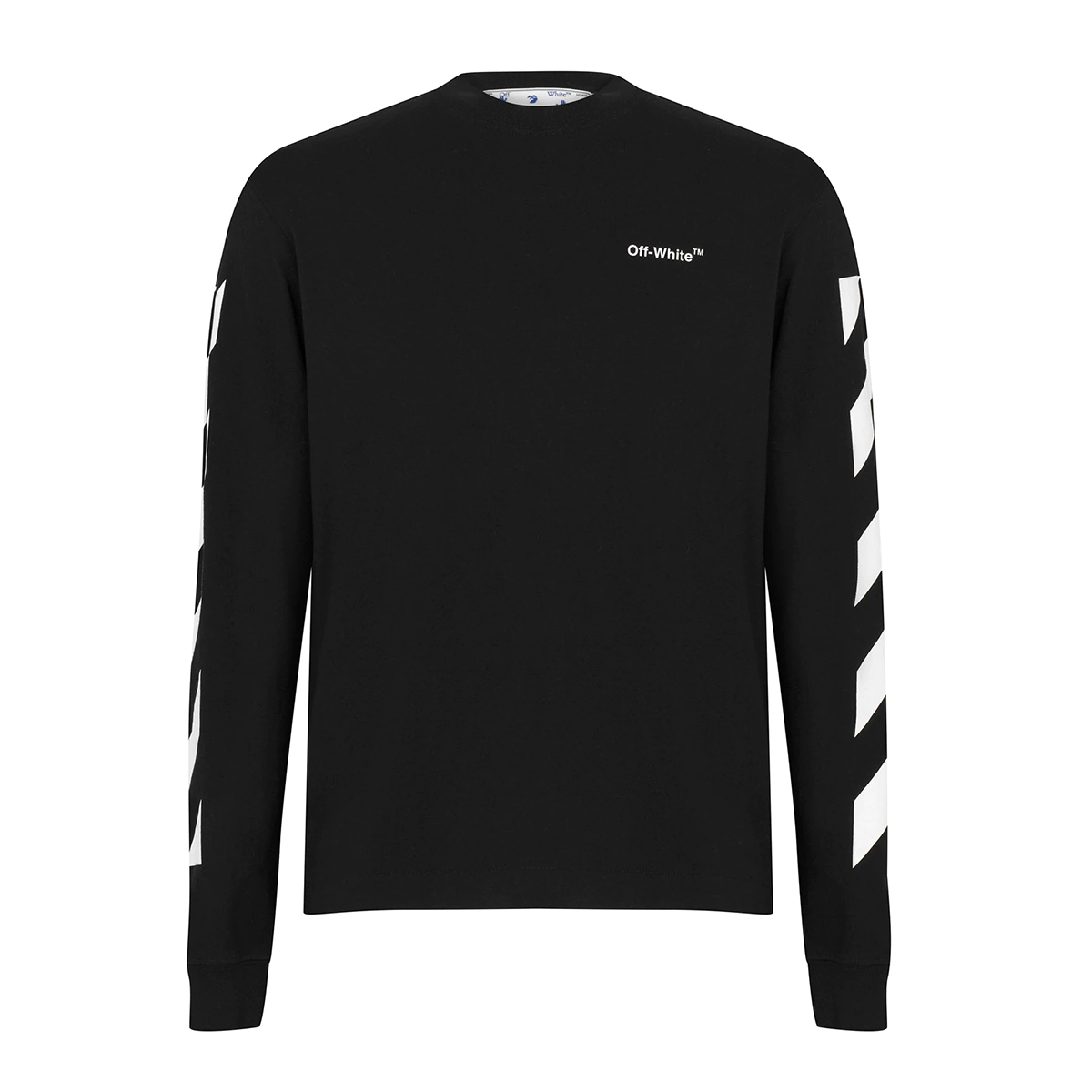 OFF WHITE HELVETICA LONG SLEEVE T SHIRT IN BLACK