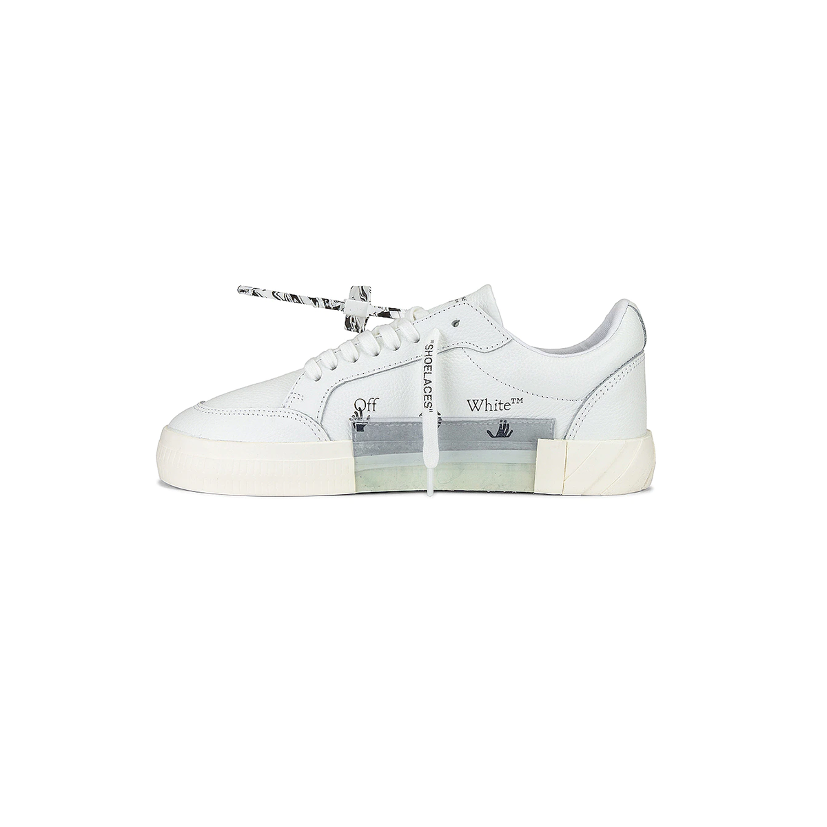 OFF-WHITE LOW VULCANIZED CALF LEATHER TRAINER IN WHITE