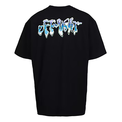 OFF WHITE GRAPHIC PRINT OVERSIZED T-SHIRT IN BLACK