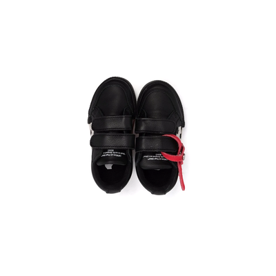 OFF WHITE JUNIOR VELCRO VULCANIZED TRAINER IN BLACK-WHITE