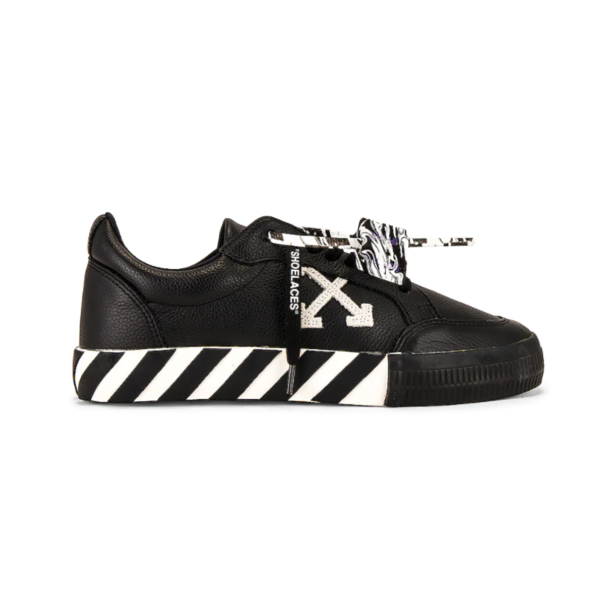 OFF-WHITE LOW VULCANISED CALF LEATHER SNEAKER IN BLACK & WHITE