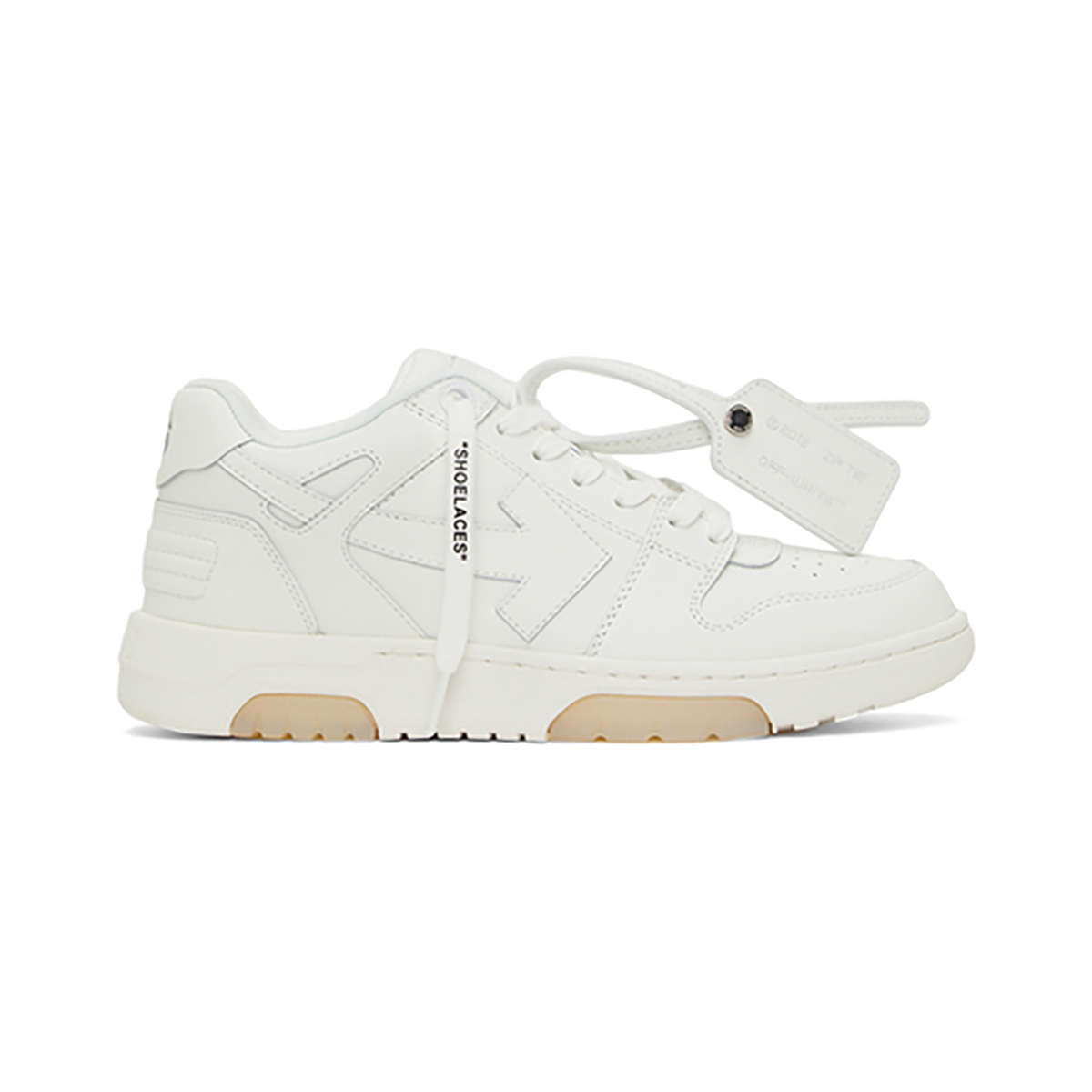 OFF-WHITE 'OUT OF OFFICE' LEATHER SNEAKER IN WHITE